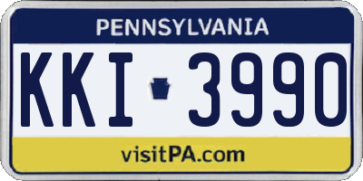 PA license plate KKI3990