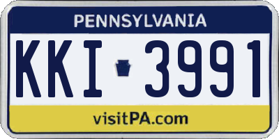 PA license plate KKI3991