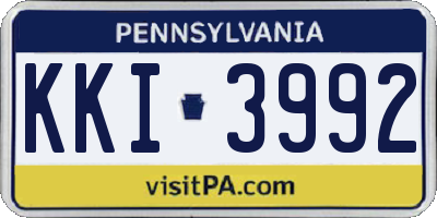 PA license plate KKI3992