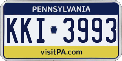 PA license plate KKI3993