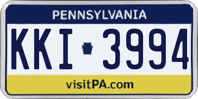 PA license plate KKI3994