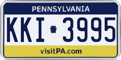 PA license plate KKI3995