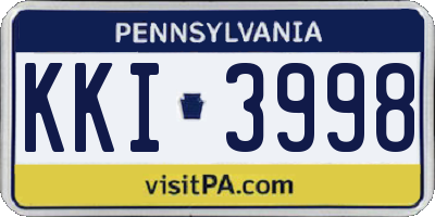 PA license plate KKI3998
