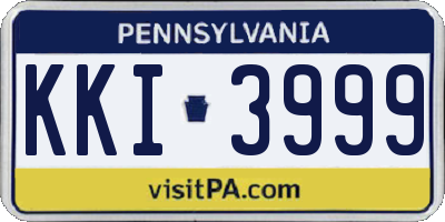 PA license plate KKI3999