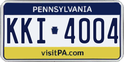PA license plate KKI4004