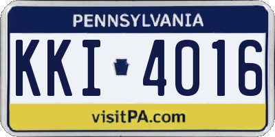 PA license plate KKI4016