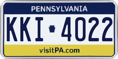 PA license plate KKI4022