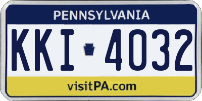 PA license plate KKI4032