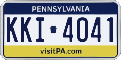 PA license plate KKI4041