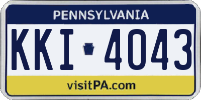 PA license plate KKI4043