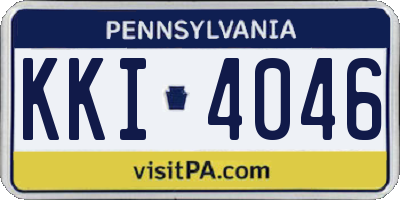 PA license plate KKI4046