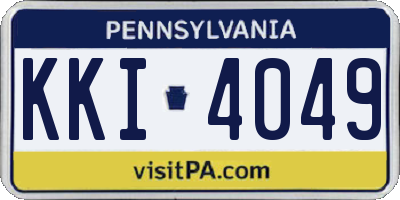 PA license plate KKI4049