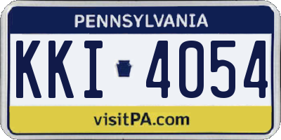 PA license plate KKI4054