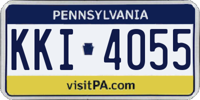 PA license plate KKI4055