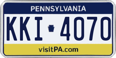 PA license plate KKI4070