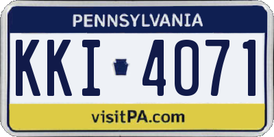 PA license plate KKI4071