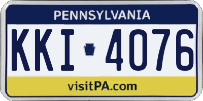 PA license plate KKI4076