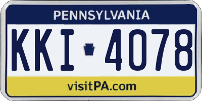 PA license plate KKI4078