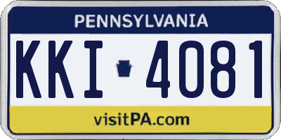 PA license plate KKI4081