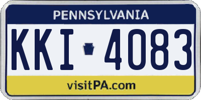 PA license plate KKI4083