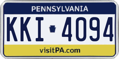 PA license plate KKI4094