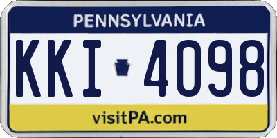 PA license plate KKI4098