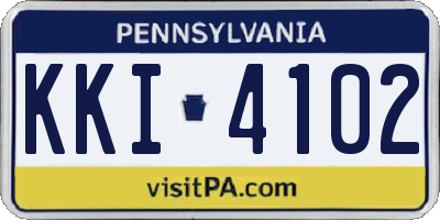 PA license plate KKI4102