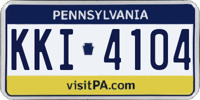 PA license plate KKI4104