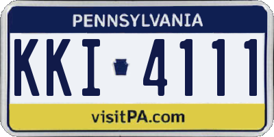 PA license plate KKI4111