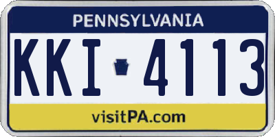 PA license plate KKI4113