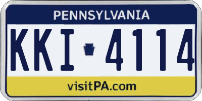 PA license plate KKI4114