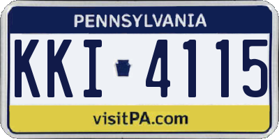 PA license plate KKI4115