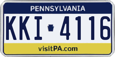 PA license plate KKI4116