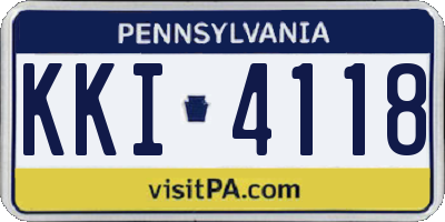 PA license plate KKI4118