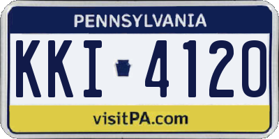 PA license plate KKI4120