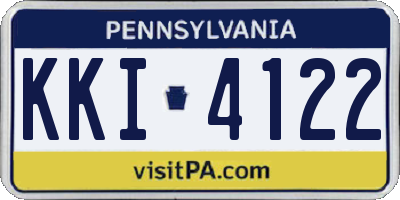 PA license plate KKI4122