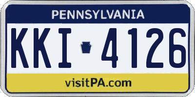PA license plate KKI4126