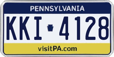 PA license plate KKI4128
