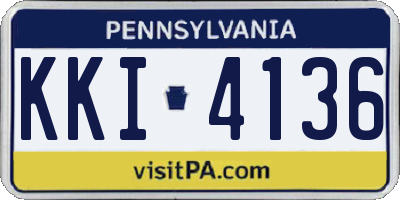PA license plate KKI4136