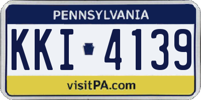 PA license plate KKI4139