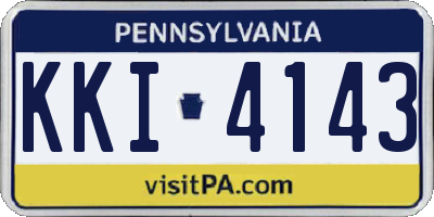 PA license plate KKI4143