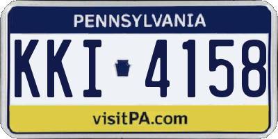 PA license plate KKI4158