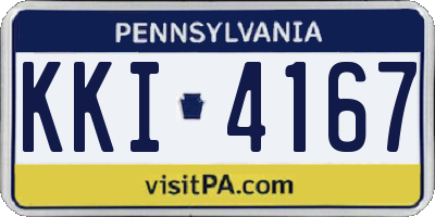 PA license plate KKI4167