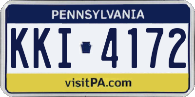 PA license plate KKI4172