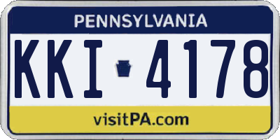 PA license plate KKI4178