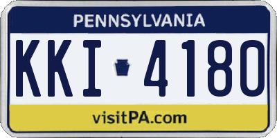 PA license plate KKI4180