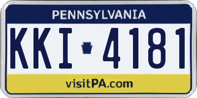 PA license plate KKI4181