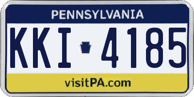 PA license plate KKI4185