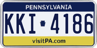PA license plate KKI4186