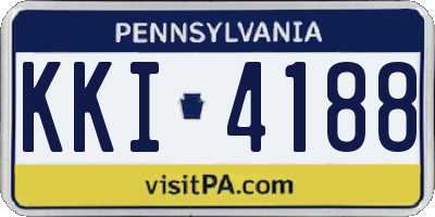 PA license plate KKI4188
